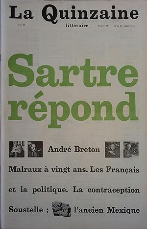 La Quinzaine Littéraire N° 14. Octobre 1966.