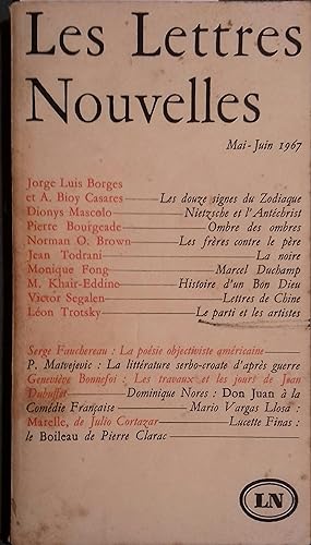 Les Lettres nouvelles Mai-juin 1967 : Borgès, Bioy Casarès, Dionys Mascolo, Pierre Bourgeade, Vic...