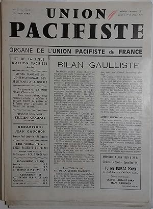 Union pacifiste. Organe de l'Union pacifiste de France et de la Ligue d'action pacifiste réunies....