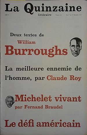 La Quinzaine Littéraire N° 40. Décembre 1967.