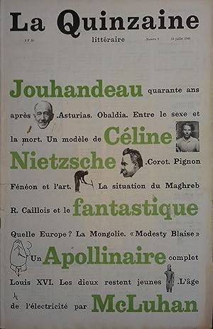 La Quinzaine Littéraire N° 9. Juillet 1966.