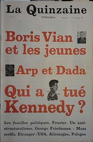 La Quinzaine Littéraire N° 19. Janvier 1967.