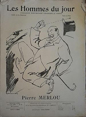 Les Hommes du jour N° 83 : Pierre Merlou. Dessin en couverture par Delannoy. 21 août 1909.