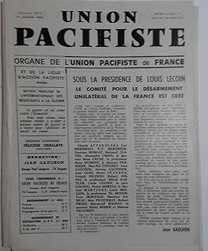 Union pacifiste. Organe de l'Union pacifiste de France et de la Ligue d'action pacifiste réunies....