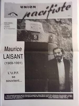 Union pacifiste N° 280. Journal de l'Union pacifiste de France. Mort de Maurice Laisant. Novembre...