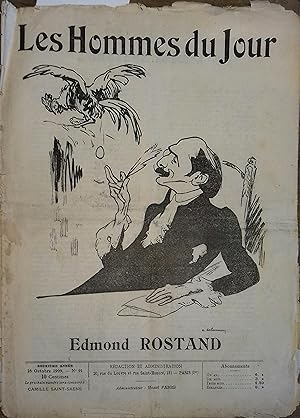 Les Hommes du jour N° 91 : Edmond Rostand. Portrait en couverture par Delannoy. 16 octobre 1909.