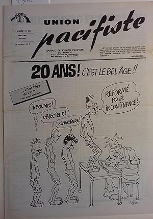 Union pacifiste N° 220. Journal de l'Union pacifiste de France. Mai 1986.