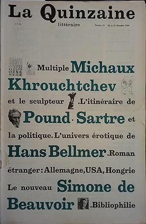 La Quinzaine Littéraire N° 18. Décembre 1966.