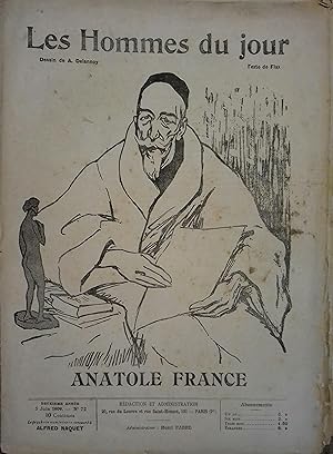 Les Hommes du jour N° 72 : Anatole France. Portrait en couverture par Delannoy. 5 juin 1909.