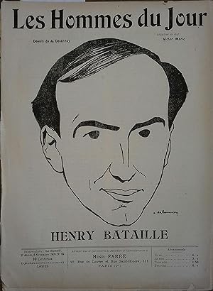 Les Hommes du jour N° 94 : Henry Bataille. Portrait en couverture par Delannoy. 6 novembre 1909.