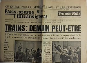 Paris-Presse l'intransigeant - France-Soir. Trains : Demain peut-âêtre. Où en est l'O.R.T.F. 5 ju...
