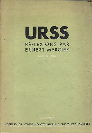 Imagen del vendedor de URSS. Rflexion par Ernest Mercier. Janvier 1936. Document N 1. a la venta por Librairie Et Ctera (et caetera) - Sophie Rosire