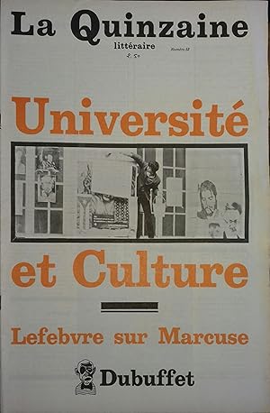 La Quinzaine Littéraire N° 52. Université et culture. Mai 1968.