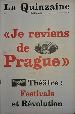 La Quinzaine Littéraire N° 56. Septembre 1968.