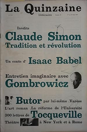 La Quinzaine Littéraire N° 27. Mai 1967.