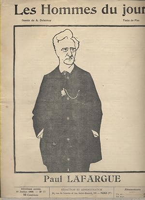 Les Hommes du jour N° 77 : Paul Lafargue. Portrait en couverture par Delannoy. 10 juillet 1909.