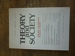 Theory and Society: Renewal and Critique in Social Theory, January 1978 (Vol 5, No 1)