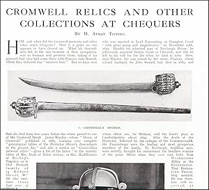 Image du vendeur pour Cromwell Relics & other Collections at Chequers. Several pictures and accompanying text, removed from an original issue of Country Life Magazine, 1917. mis en vente par Cosmo Books
