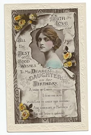 Greetings Card Daughter Vintage Birthday Card Publisher Valentine's