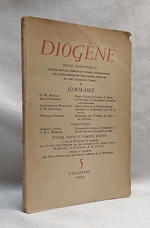 Bild des Verkufers fr Signification de la Phenomenologie" in DIOGENE Revue Trimestrielle, No. 5 January 1954 zum Verkauf von Book House in Dinkytown, IOBA
