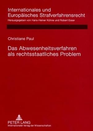 Imagen del vendedor de Das Abwesenheitsverfahren als rechtsstaatliches Problem a la venta por BuchWeltWeit Ludwig Meier e.K.