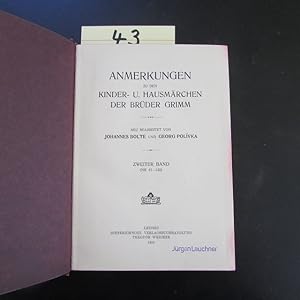 Image du vendeur pour Anmerkungen zu den Kinder- u. Hausmrchen der Brder Grimm - Band 2 (Nr. 61-120) mis en vente par Bookstore-Online