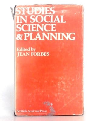 Seller image for Studies in Social Science and Planning for sale by World of Rare Books