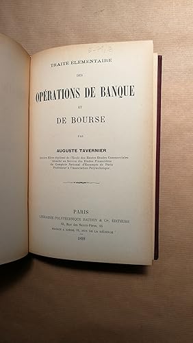 Imagen del vendedor de Operations de banque et de bourse. a la venta por LIBRERIA ANTICUARIA LUCES DE BOHEMIA