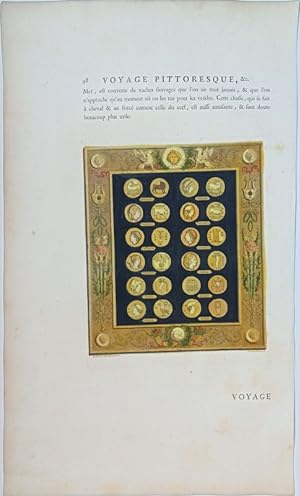 Medailles relatives a 'histoire de la Sicile . Kol. Kupferstich Seite 98 von Berthault aus: Saint...