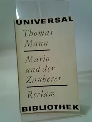 Bild des Verkufers fr Mario Und Der Zauberer - Reclam Band 148 zum Verkauf von World of Rare Books