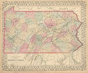 County map of the State of Pennsylvania