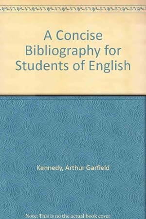 Seller image for A Concise Bibliography for Students of English, for sale by Redux Books