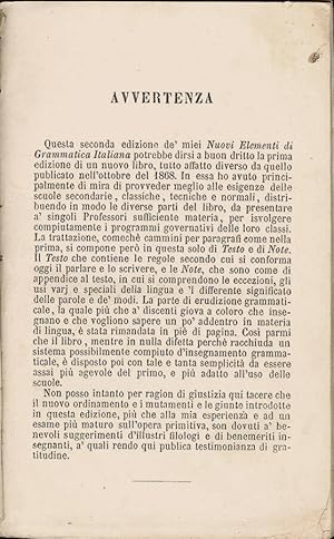 Bild des Verkufers fr Nuovo saggio di geografia: secondo i programmi governativi colle pi recenti indicazioni (Andrea Covino) - Prima Parte; Nuovi elementi di grammatica italiana compilati sulle opere de' migliori filologi - dal professore Pasquale Giuseppe Piazza zum Verkauf von Biblioteca di Babele