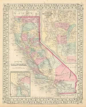 County map of California // Map of the Settlements in the Great Salt Lake Country, Utah // San Fr...