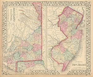 County map of New Jersey // County map of Maryland and Delaware