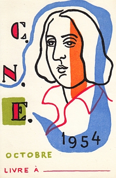 Portrait in colors. 12.8 x 8.5 cm. 1954.