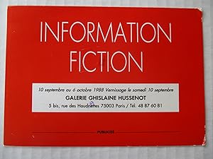 Image du vendeur pour Information Fiction Publicite Galerie Ghislaine Hussenot 1988 Exhibition invite postcard mis en vente par ANARTIST
