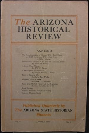 Bild des Verkufers fr Arizona Historical Review, Vol. 5. No. 4. Will C. Barnes zum Verkauf von K & B Books