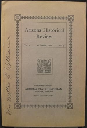 Immagine del venditore per Arizona Historical Review, Vol. 3. No. 3. John P. Clum - The San Carlos Apache Police venduto da K & B Books