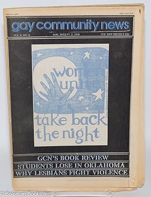 Bild des Verkufers fr GCN: Gay Community News; the gay weekly; vol. 6, #6, Aug. 26, 1978: Women Unite: Take Back the Night zum Verkauf von Bolerium Books Inc.