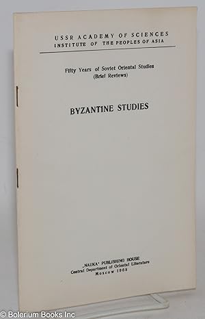 Imagen del vendedor de Byzantine studies a la venta por Bolerium Books Inc.