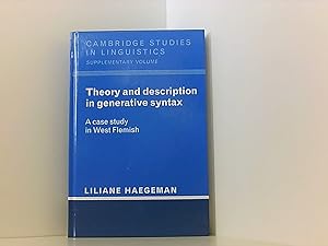 Bild des Verkufers fr Theory and Description in Generative Syntax: A Case Study in West Flemish (Cambridge Studies in Linguistics) zum Verkauf von Book Broker