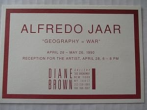 Seller image for Alfredo Jaar Geography = War Diane Brown 1990 Exhibition invite postcard for sale by ANARTIST