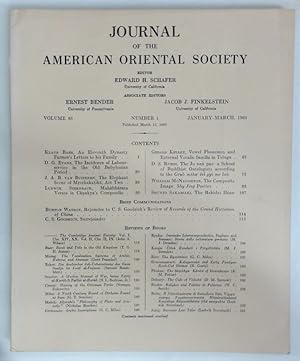 Bild des Verkufers fr Journal of the American Oriental Society. Volume 83, Number 1, January - March 1963. zum Verkauf von Plurabelle Books Ltd