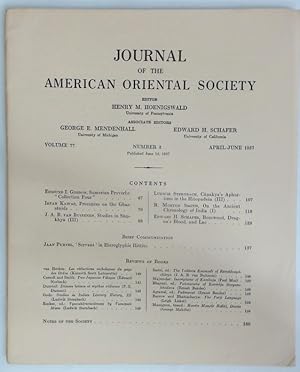 Bild des Verkufers fr Journal of the American Oriental Society. Volume 77, Number 2, April - June 1957. zum Verkauf von Plurabelle Books Ltd