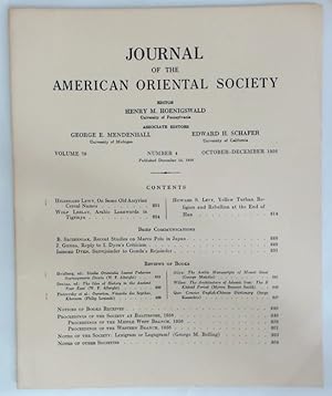 Bild des Verkufers fr Journal of the American Oriental Society. Volume 76, Number 4, October - December 1956. zum Verkauf von Plurabelle Books Ltd