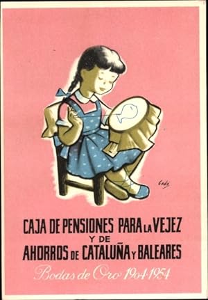Seller image for Ansichtskarte / Postkarte Reklame, Caja de Pensiones para la Vejez y de Ahorros de Cataluna y Baleares, Bodas de Oro for sale by akpool GmbH