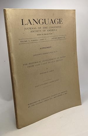 Language dissertation N°51 - the historical development of tenses from late latin to old french