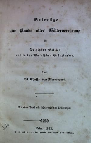 Seller image for Beitrge zur Kunde alter Gtterverehrung. for sale by books4less (Versandantiquariat Petra Gros GmbH & Co. KG)