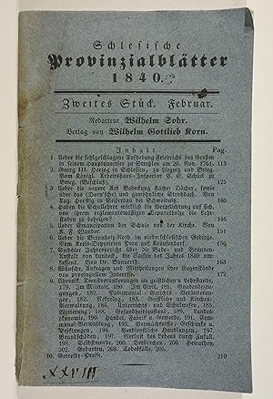 Schlesische Provinzialblätter 1840. Zweites Stück Februar.